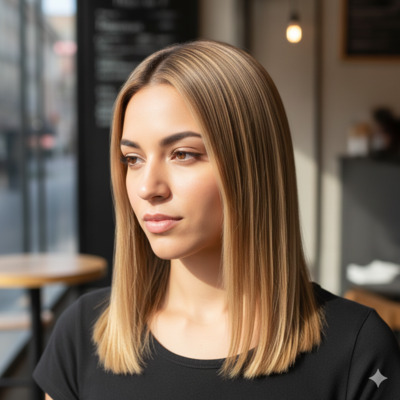 acconciatura capelli lisci biondi